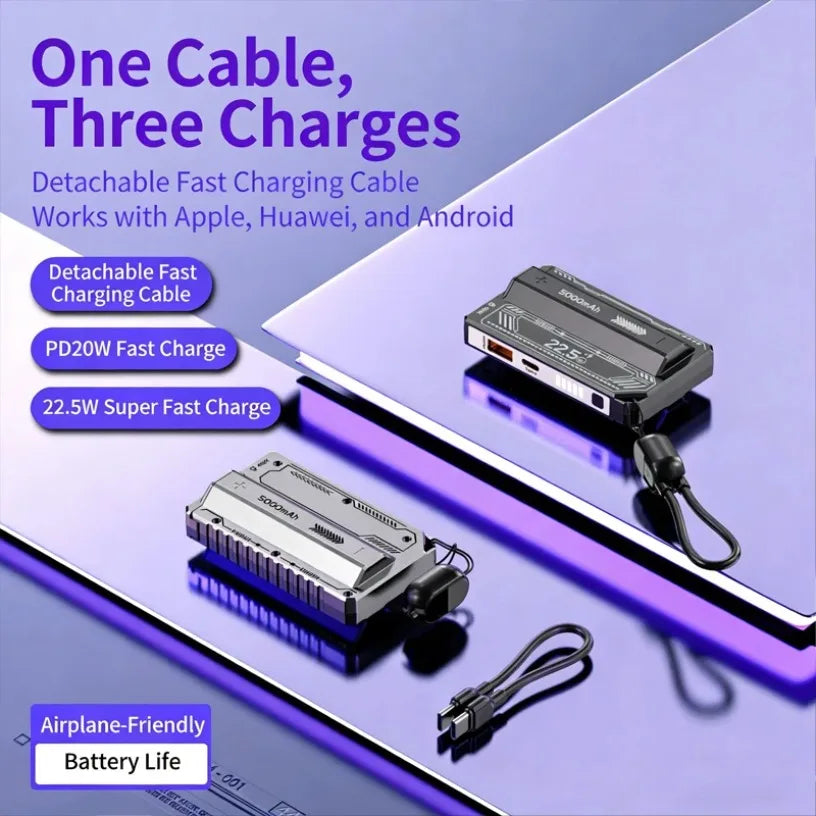 5000mAh Battery Charger Case DIY Power Bank Box PD 20W Fast Charging Portable Battery Charge Storage Box Charger without Battery