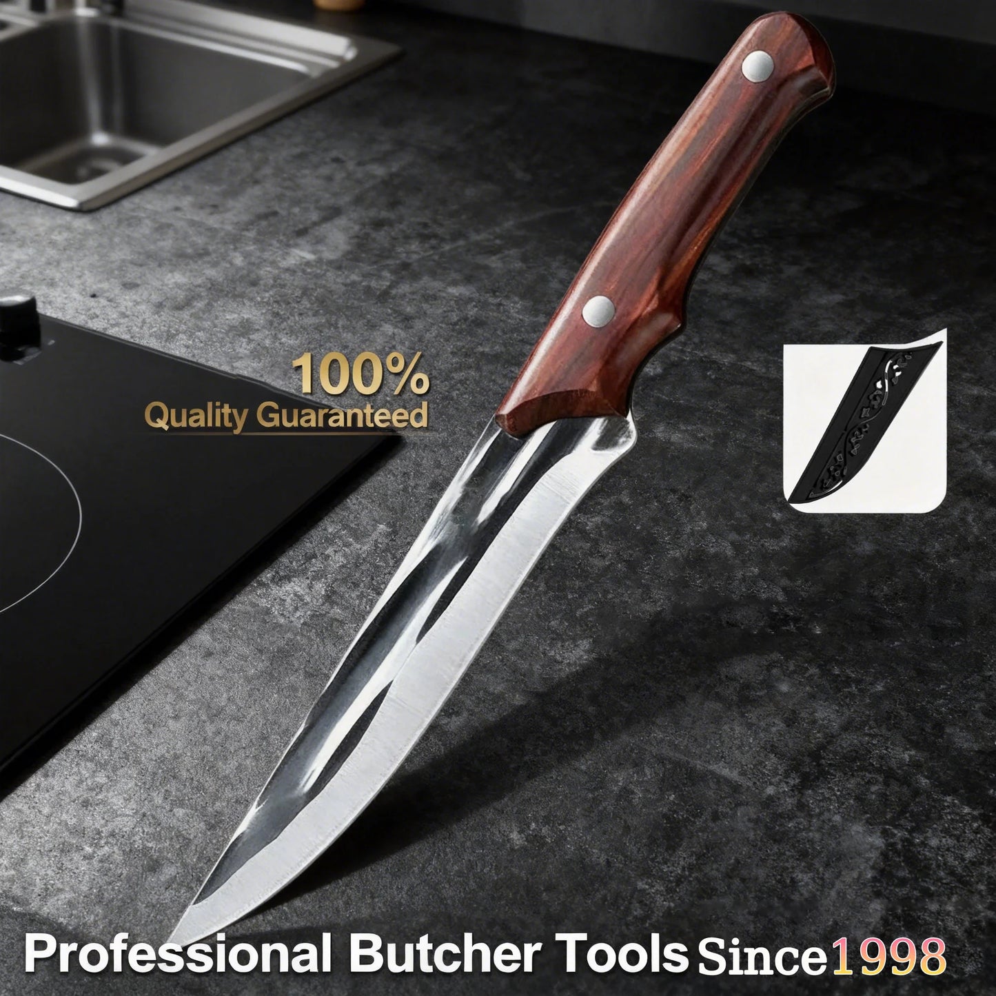 Kitchen knives, forged boning knives, professional high-hardness slaughter knives for the kitchen, Japanese chef's fruit knives