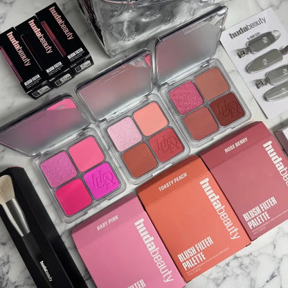 Fashion HudaBueaty Blush Filter Blurring Blushlighters Palette Airbrush Matte Pressed Setting Powder Soft Glow Liquid Blusher
