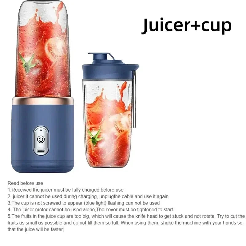 NEW HOT  400ml Portable USB Blender Electric Travel Juicer Cup For Smoothie Milkshake Kitchen Mini Mixer Tool
