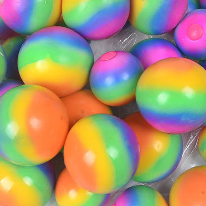 Gradient Rainbow Powder Stress Relief Ball Toy Squeezing Slow Rebound Jump Ball Children's Finger Training Toy Ball Gift