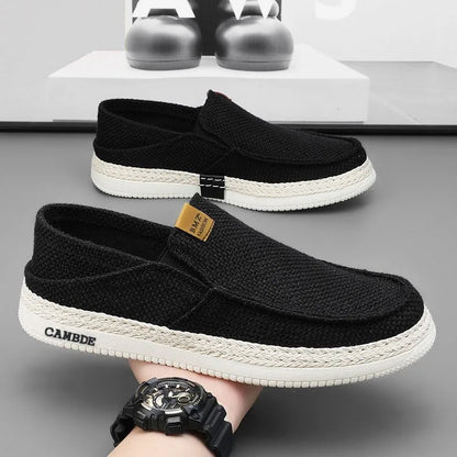 Summer Casual Loafers Men Breathable Slip On Casual Shoes for Men Classic Linen Canvas Sneakers Male Light Flats Lazy Shoes