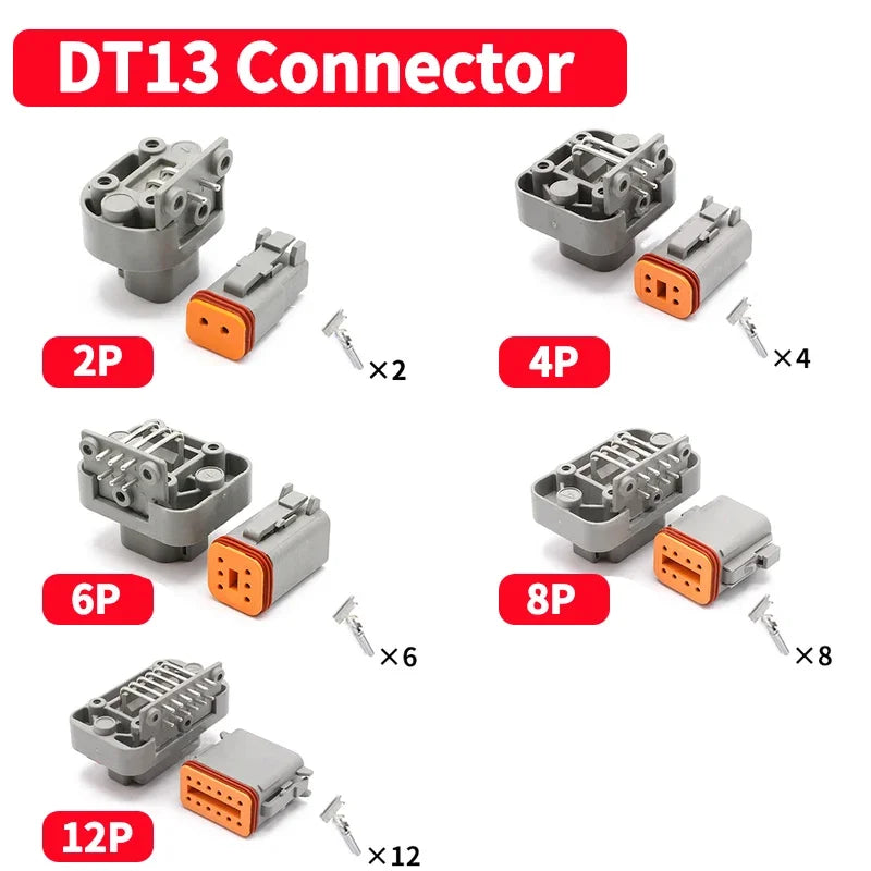 10/50/100 Sets Deutsch DTM/DT/DTP/DTF Automobile Connector Plug&Socket Male&Female Terminal DTM04-2/3/4/6/8/12 DTM06-2/3/4/6/8S