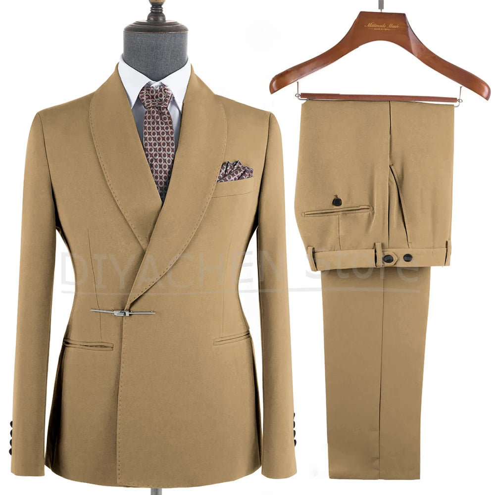 Elegant 2-Piece Men's Suit Slim Fit  Blazer And Pants Set for Wedding Groom Tuxedo Business Party