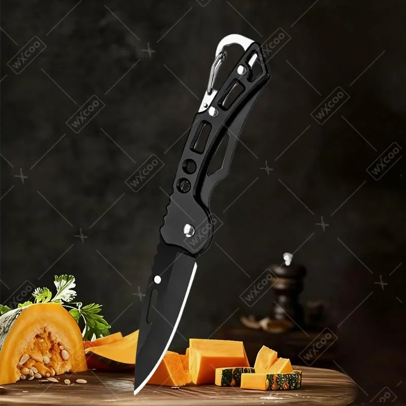 Stainless Steel Mini Pocket Knife Fruit Paring Knife with Non-slip Handle Multifunctional Folding Knife for Household Cooking