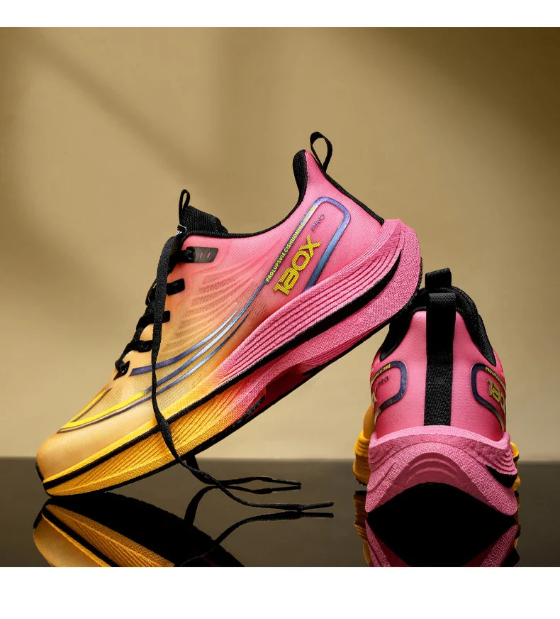 New Men's Carbon Plate Sneakers Outdoor Soft Sole Mesh Sports Shoes Running Shoes Light Anti-Slip Casual Couple Tennis Shoes