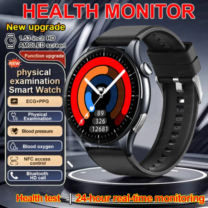 2026New Smart Watch For Men Micro-examination Health Blood pressure Uric Acid ECG+PPG Fitness Tracker Clock Smartwatch Women Men