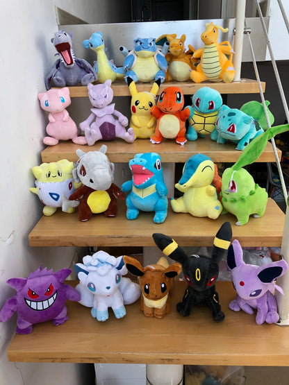 Cute Pikachu Plush Toy Pokemon Charmander Squirtle Bulbasaur Stuffed Doll Eevee Scorbunny Gengar Snorlax Christmas Gifts