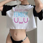 90s Femboy fairycore goth crop top Woman gothic  manga korean fashion graphic  t-shirts cropped
