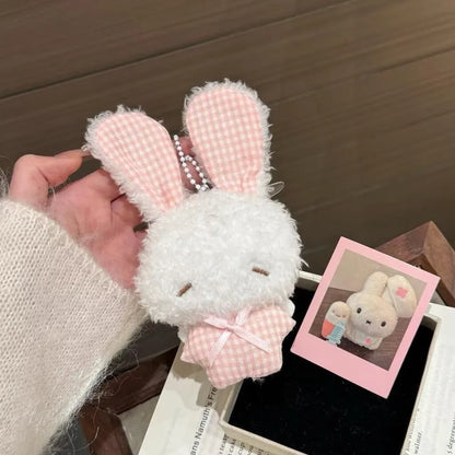 New Kawaii New Mini Angel Bunny Plush Keychain Cute Soft Rabbit Stuffed Toy Hanging Pendant