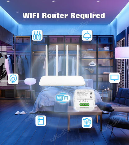 Tuya Smart WiFi Switch 1/2/3 Gang Smart Home Light Switch Breaker Neutral Wire Required Remote App Timer Work with Alexa Google