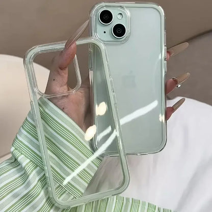 Luxury Candy Color Frame Clear Back Phone Case For iPhone 17 16 15 14 13 12 Pro Max 11 16PLUS 17 Acrylic Shockproof Bumper 2030