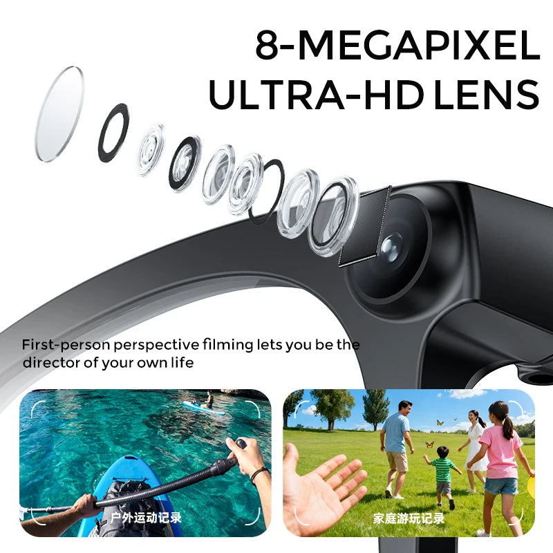 2026 New 4K Lens Smart AI Glasses 800W Video Record Camera ChatGPT Bluetooth Call 100+ Language Translation Music Sunglasses Men