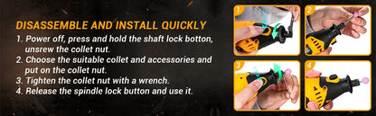 DEKO 220v Rotary Tool Kit Power Hand Rotary Tools Mini for Wood/Metal, Electric Grinder Drill Machine