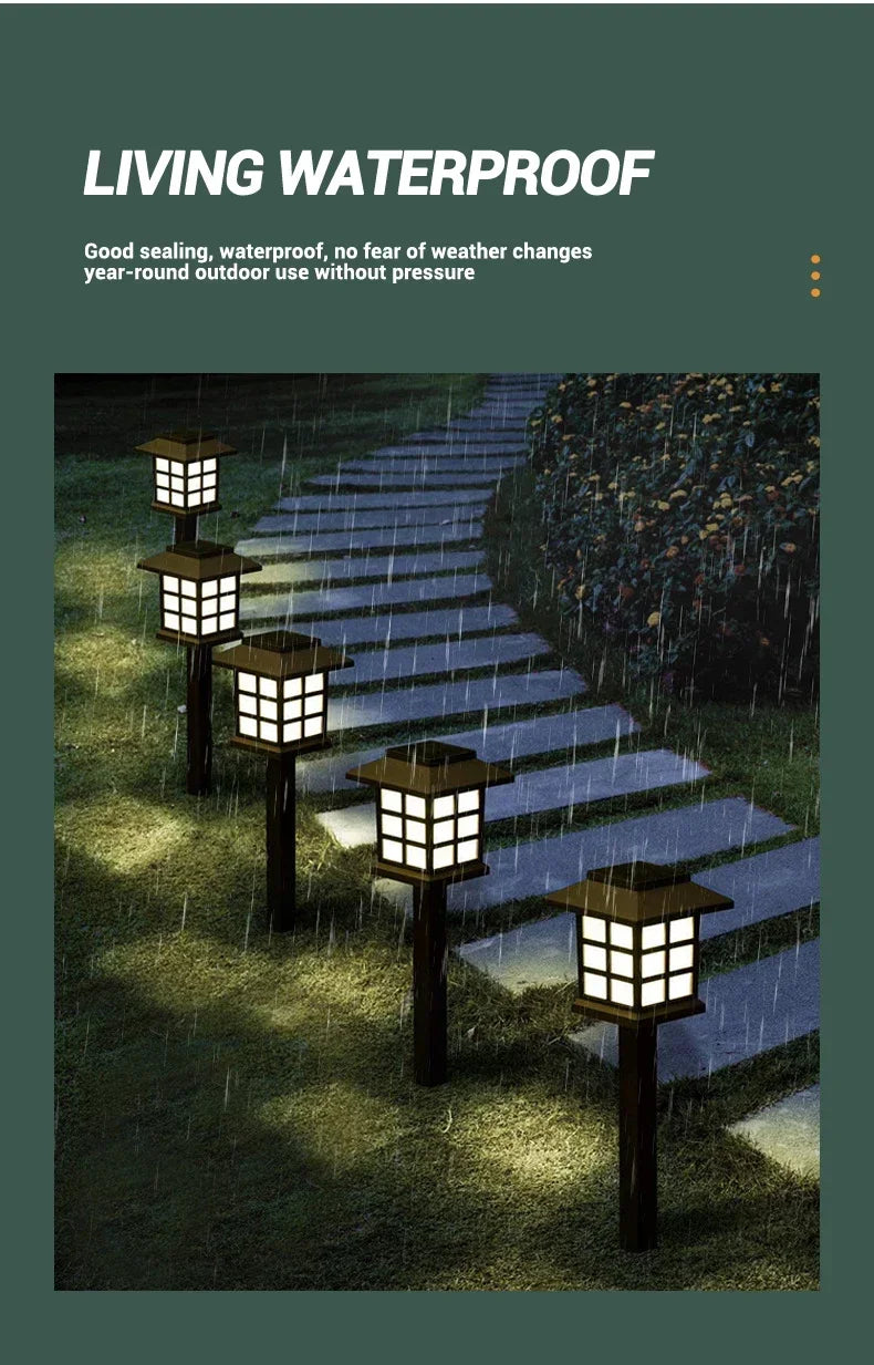 2Pcs Outdoor Solar LED Pathway Lights Walkway Garden Decor Street Lamp for Landscape Yard Patio Driveway Festival Lighting