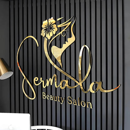 Personalized Large Acrylic Business Logo Sign Wall Art Custom 3D Logo Interior Decoration Home Decor Beauty Salon Poster