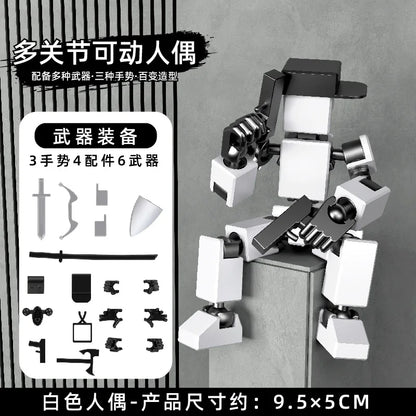 13 Action Figures Toys with Multiple Accessories Mini Action Figure Dummy Robot Assembly Completed Home Desk Decoration