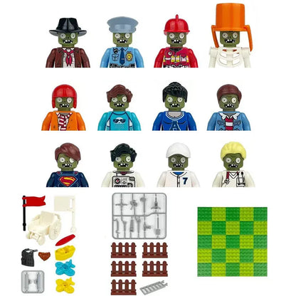 City character building block figure set, little block people, block accessories, engineer, doctor, firefighter, kids' toy