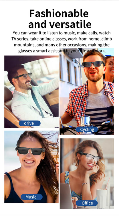 800W Pixel Camera Smart Glasses Photo Video Record BT Call Al Object Recognition Voice Assistant Translation Music Sunglasses