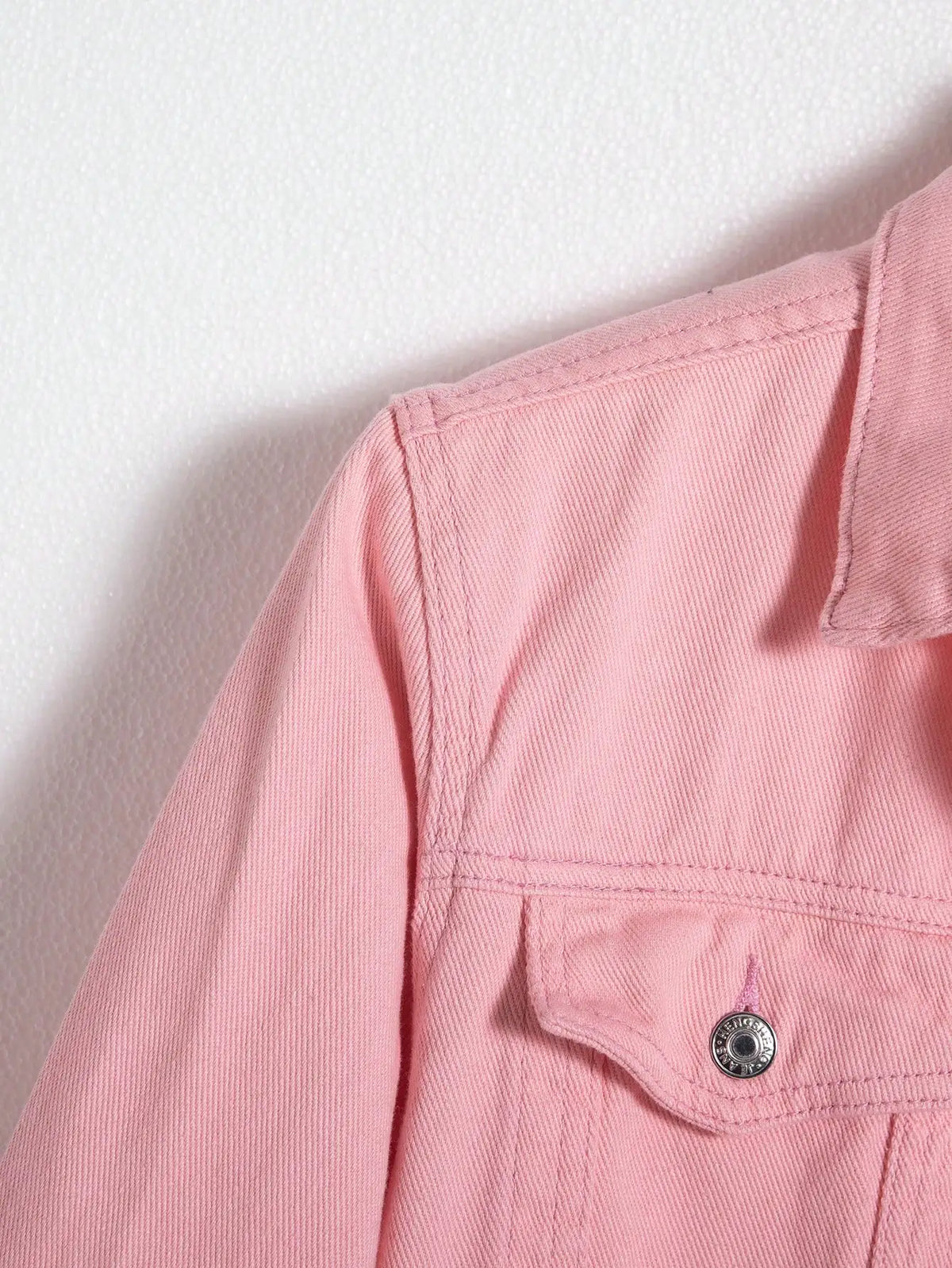 Men's Denim Jacket for Spring and Autumn. Pink Denim Coat. Simple and Versatile. For Daily Leisure.