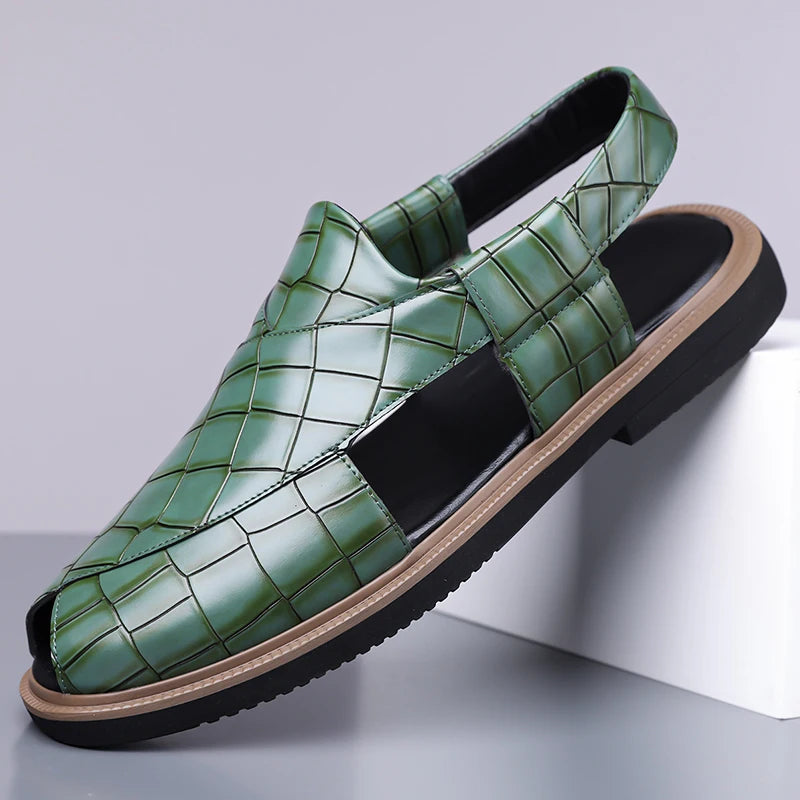 Men's Summer Breathable Soft-Soled Roman Sandals Anti-Slip Comfortable Slip-On Casual Covered-Toe Shoes-2021