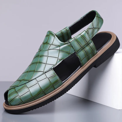 Men's Summer Breathable Soft-Soled Roman Sandals Anti-Slip Comfortable Slip-On Casual Covered-Toe Shoes-2021