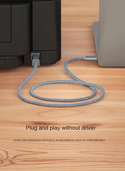 Kabel USB C do USB B 2.0 do drukarki, pleciony kabel do drukarki/skanera Epson HP Canon Brother MacBook Pro Samsung MIDI Controller