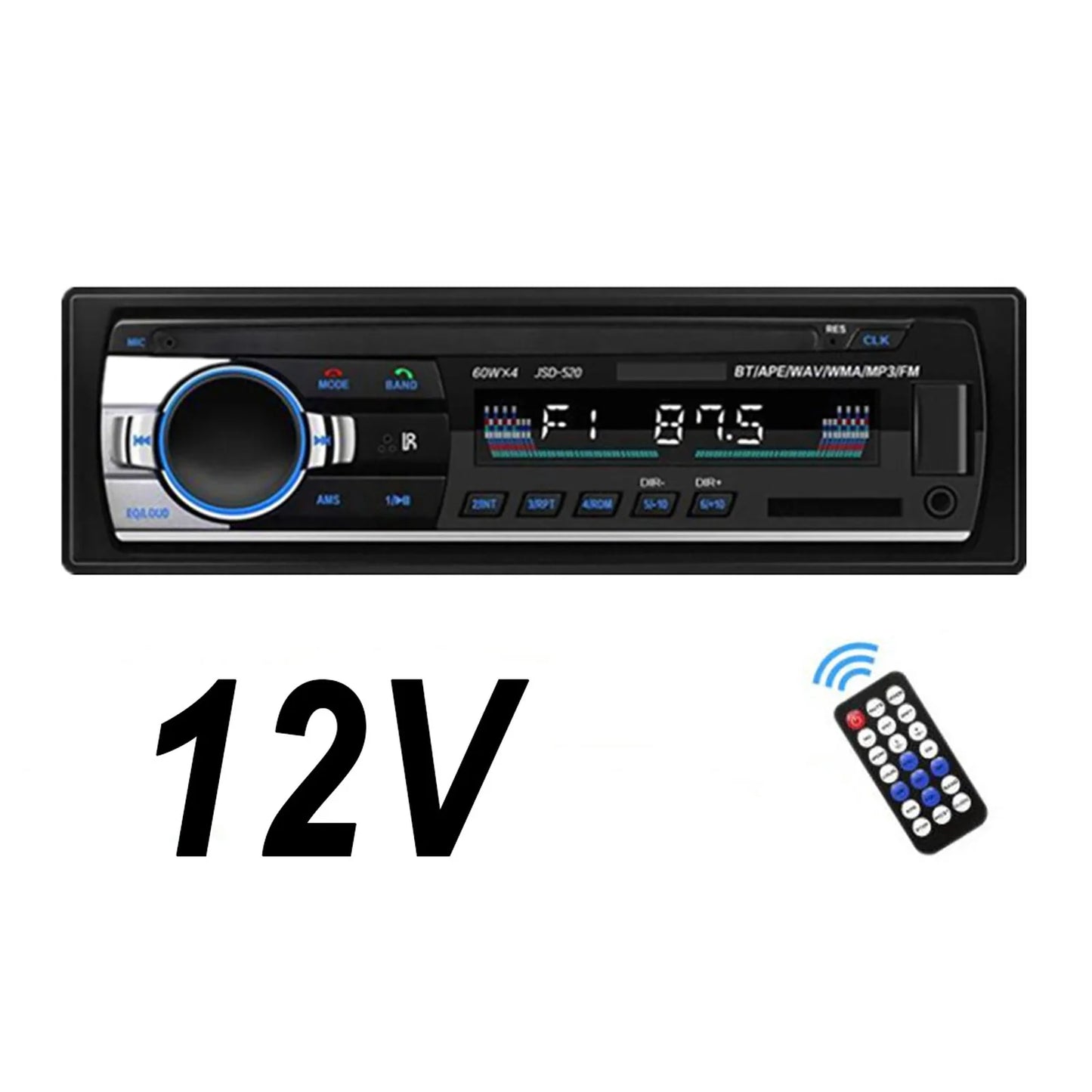 12/24V 60W Car MP3 Player Stereo bluetooth Audio Radio Car Truck Usb Bluetooth Handsfree Call Car USB Card Insert MP3 Radio Kit