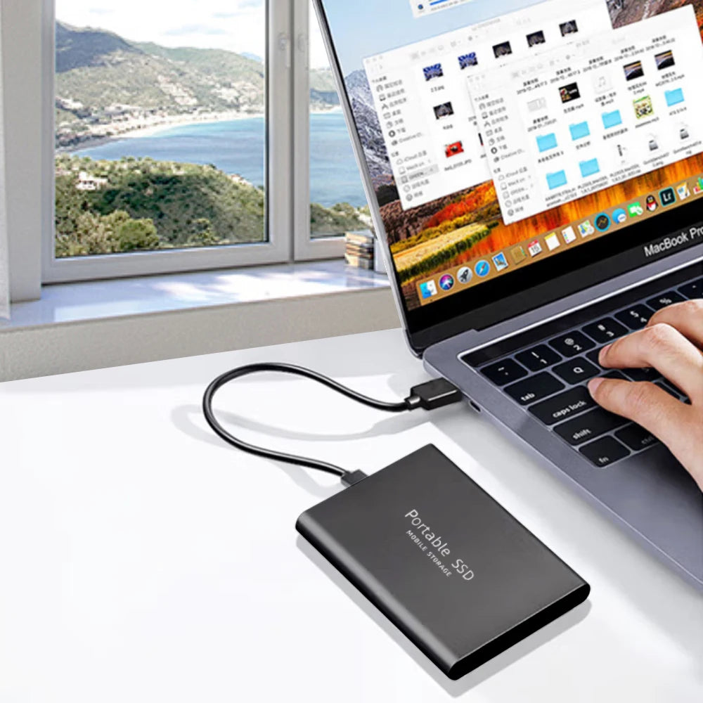 Large Capacity External SSD 2TB/4TB/128TB Type-C USB3.2 Portable Solid Disk Fast Transfer for Mac Desktop PC