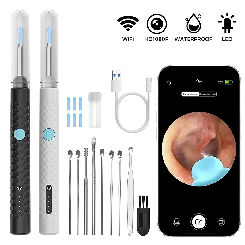 Smart Visual Ear Sticks HD1080P 4.2MM Camera WIFI Ear Pick Ear Cleaner Ear Spoon Wireless Endoscope Health Care Waterproof 6LEDs