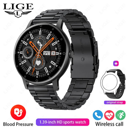LIGE 2026 Zewnętrzny Smartwatch Męski 2.01" Ekran IP68 Wodoodporne Zegarki Wytrzymały Wojskowy Bluetooth Połączenia Smartwatch dla Androida i iOS