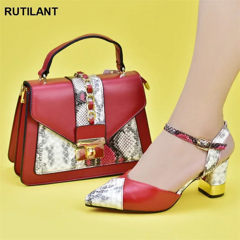 2024 Italian Shoe and Bag Set for Party In Women Luxury Shoes Women Designers Nigerian Women Party Pumps High Heels Sexy Ladies