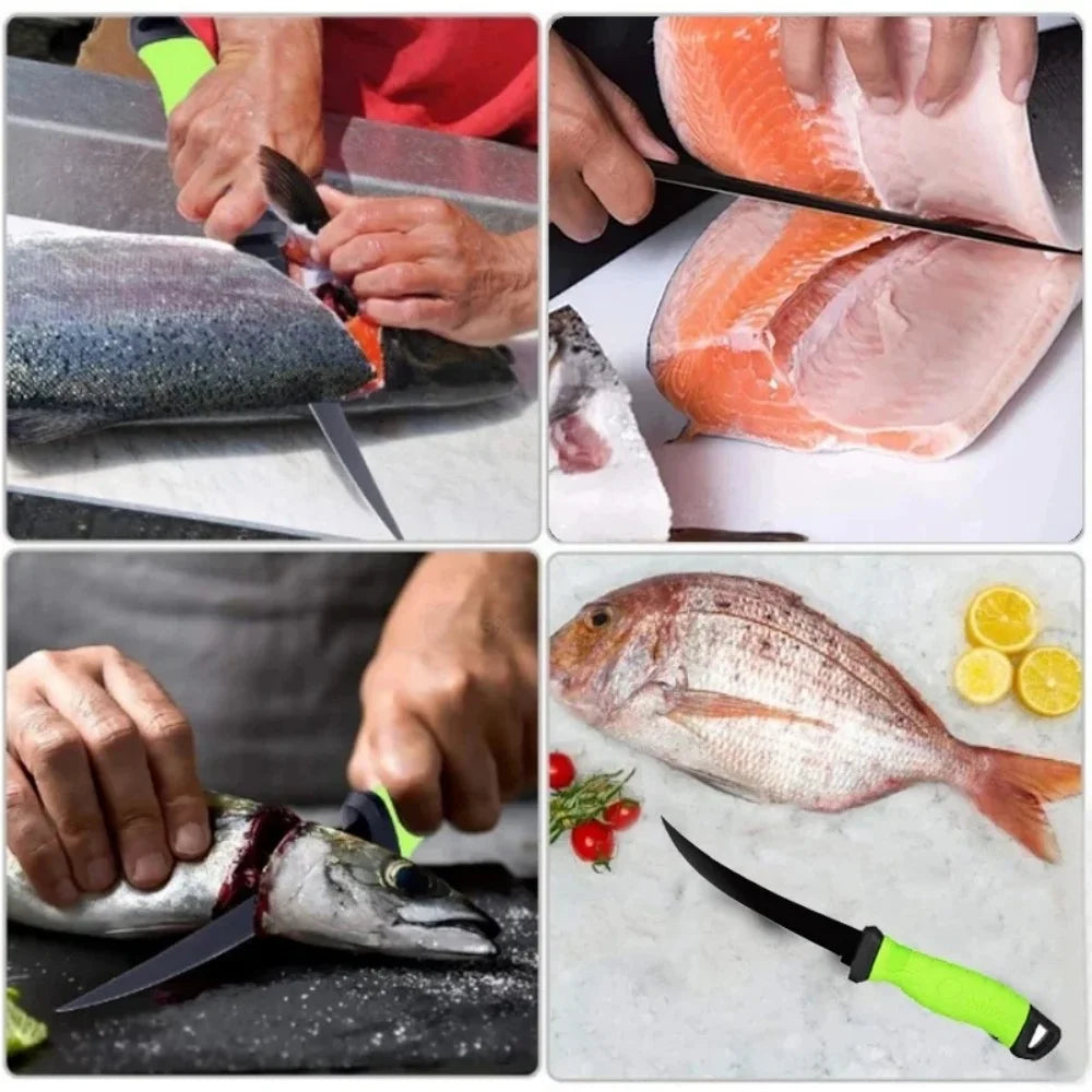Fishing Knife 6 Inch Fillet Boning Knife Stainless Steel Cleaver Kitchen Professional Fruit Meat Cutting Fishes Slicing Knives