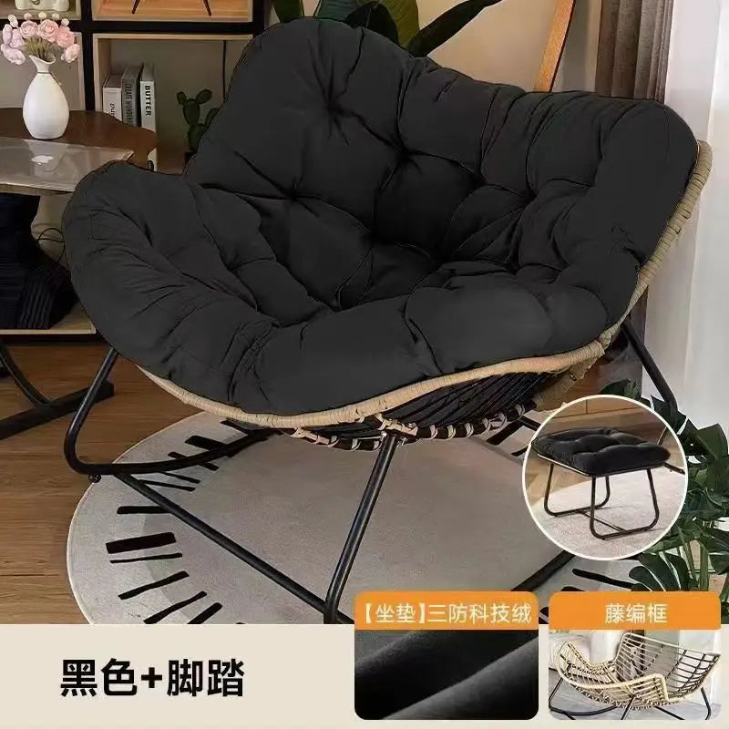 Rocking Chair Lazy Sofa Bird Nest Shaped Living Room Balcony Nap Small Apartment Rattan Woven Adult