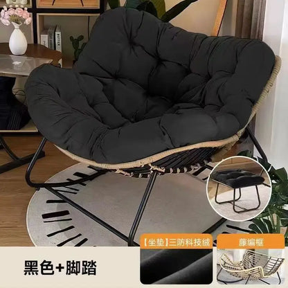 Rocking Chair Lazy Sofa Bird Nest Shaped Living Room Balcony Nap Small Apartment Rattan Woven Adult
