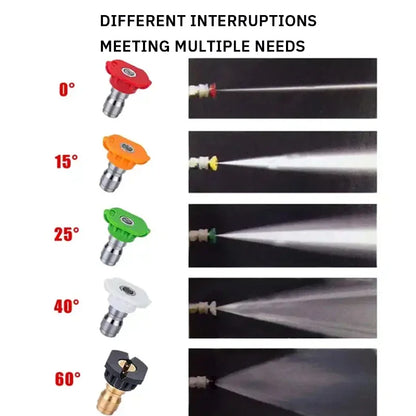 New High Pressure Car Wash Water Gun Aluminum Core Quick Insertion FiveColor Fan Shaped Nozzle Union Nozzle Car Washing