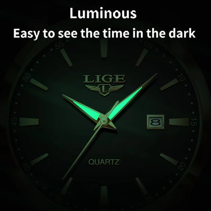 LIGE Military Watch For Men Fashion Business Watch Men Casual Leather Sport Waterproof Men's Quartz Wristwatches Reloj Hombre