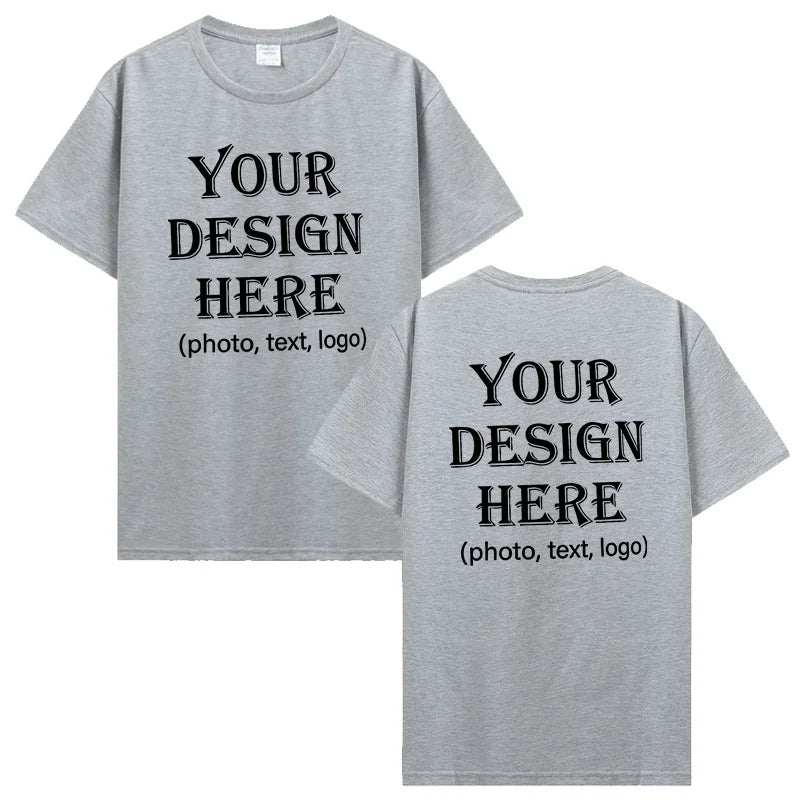 Custom Personalized Front And Back Add Your Own Text Design T-Shirt Cotton Harajuku Tee DIY Your Like Photo Or Logo Tshirt