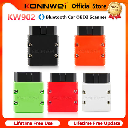 2026 KONNWEI KW902 Elm327 V1.5 OBD2 Bluetooth Car Diagnostic Scanner Mini obd Code Reader for Android/IOS Off Check Engine Light