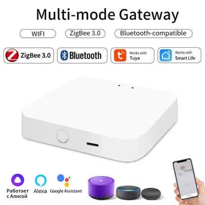 Tuya Multi Mode ZigBee Bluetooth Gateway Hub Wireless Smart Home App Remote Controller Bridge Voice Control Alexa Google Home
