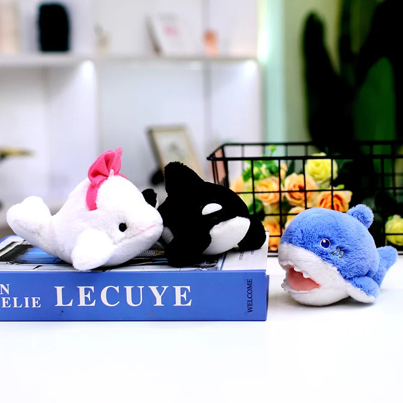 Seal Shark Whale Beluga Keychain Pendant Doll Mini Marine Animal Plush Keyring  Backpack Pendant Decor Kawaii Pendant Doll