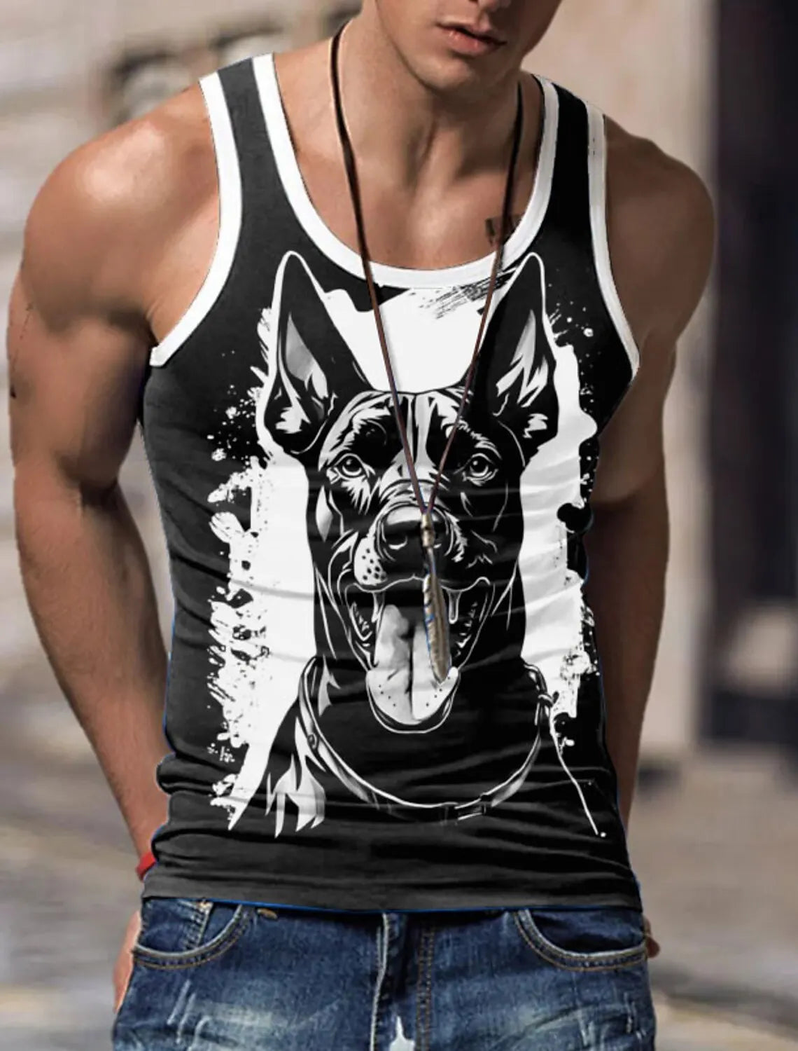 Sports Vest Mens Loose Summer Trendy Fitness Sleeveless Bottom Shirt Retro Oversized Round Neck Short Sleeve T Shirt 2Xs-6Xl