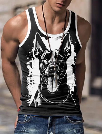 Sports Vest Mens Loose Summer Trendy Fitness Sleeveless Bottom Shirt Retro Oversized Round Neck Short Sleeve T Shirt 2Xs-6Xl