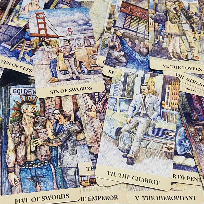 City Labyrinth Tarot cards 78 Deck English Board games Selfcare for Tarot Readings Vibrant Easy Deck Fortune Telling Game