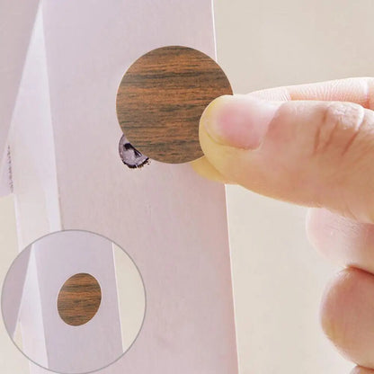 54 Pcs/Sheet 21MM Self Adhesive Sticker Screw Hole Sticker Screw Ugly Cover Paper Wood Craft 3 in 1 Screw Hole Covers for Desk