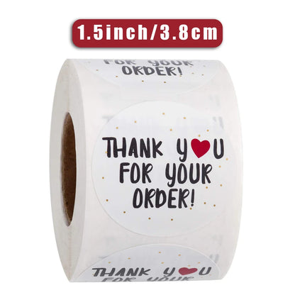500pcs 1.5 Inch "Thank You For Your Order" Kraft Paper Sticker  Envelope Seal Label For DIY Biscuit / Candy Packaging Sticker
