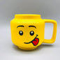 Cartoon Ceramic Mug Cup 250ML with Cute Impish Expression Figure Head Pattern Coffee Milk Tea Drinkware for Couple Friend Family