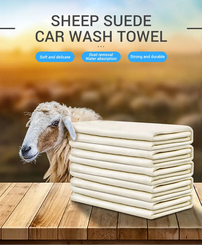 SEAMETAL Car Care Cleaning Towel Natural Sheepskin Quick Drying Cloth Super Absorbent Washing Towels Car Wash Tool Accessories