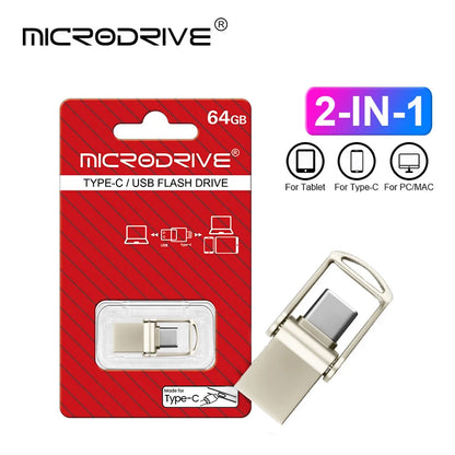 Mini Metal OTG Type C Pen Drive Usb Memory Stick 16GB 32GB 8GB usb flash card 128GB 256G 512G type-C Pendrive free shipping