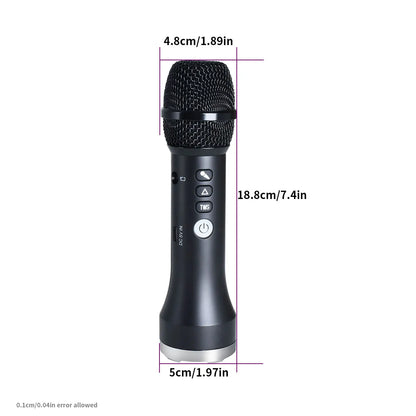20W/Pc Bluetooth Speaker 1Pc of TWS Portable Karaoke Microphone For Kids & Adults Gift Wireless 10H Battery Handheld AUX Mic